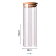 Load image into Gallery viewer, Food Container Bamboo Covered High Borosilicate Food Sealed Glass Tank Kitchen Miscellaneous Grain Storage Boxes