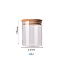 Load image into Gallery viewer, Food Container Bamboo Covered High Borosilicate Food Sealed Glass Tank Kitchen Miscellaneous Grain Storage Boxes