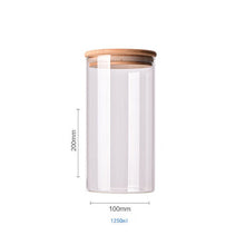 Load image into Gallery viewer, Food Container Bamboo Covered High Borosilicate Food Sealed Glass Tank Kitchen Miscellaneous Grain Storage Boxes