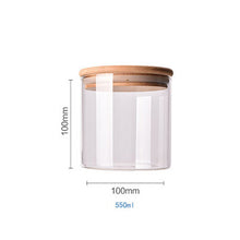 Load image into Gallery viewer, Food Container Bamboo Covered High Borosilicate Food Sealed Glass Tank Kitchen Miscellaneous Grain Storage Boxes