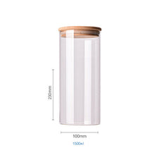 Load image into Gallery viewer, Food Container Bamboo Covered High Borosilicate Food Sealed Glass Tank Kitchen Miscellaneous Grain Storage Boxes