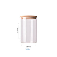 Load image into Gallery viewer, Food Container Bamboo Covered High Borosilicate Food Sealed Glass Tank Kitchen Miscellaneous Grain Storage Boxes