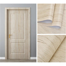 Load image into Gallery viewer, White Oak Wood Grain Wallpaper On The Door Home Renovation Decor Sticker Waterproof Fireprevention Kitchen Bathroom Wall Sticker