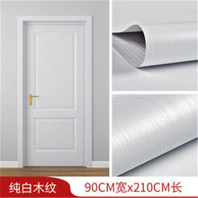 Load image into Gallery viewer, White Oak Wood Grain Wallpaper On The Door Home Renovation Decor Sticker Waterproof Fireprevention Kitchen Bathroom Wall Sticker