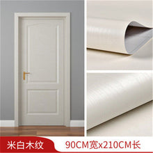 Load image into Gallery viewer, White Oak Wood Grain Wallpaper On The Door Home Renovation Decor Sticker Waterproof Fireprevention Kitchen Bathroom Wall Sticker