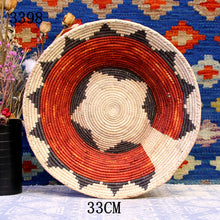 Load image into Gallery viewer, 30 cm-39 cm Round Rustic Hand-woven Straw Designer Model Room Background Wall Hanging Decoration Fruit Plate Bowls