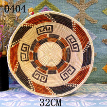 Load image into Gallery viewer, 30 cm-39 cm Round Rustic Hand-woven Straw Designer Model Room Background Wall Hanging Decoration Fruit Plate Bowls