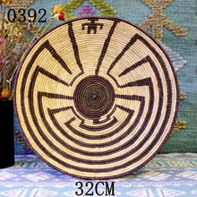 Load image into Gallery viewer, 30 cm-39 cm Round Rustic Hand-woven Straw Designer Model Room Background Wall Hanging Decoration Fruit Plate Bowls