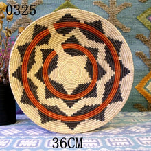 Load image into Gallery viewer, 30 cm-39 cm Round Rustic Hand-woven Straw Designer Model Room Background Wall Hanging Decoration Fruit Plate Bowls