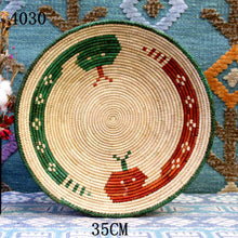 Load image into Gallery viewer, 30 cm-39 cm Round Rustic Hand-woven Straw Designer Model Room Background Wall Hanging Decoration Fruit Plate Bowls