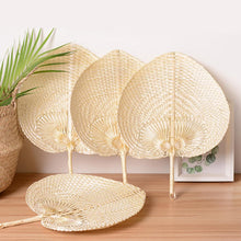 Load image into Gallery viewer, Pushan Arts Hand Made Fan Peach Shaped Bamboo Fan Summer Cool Air Fan DIY Characteristic

