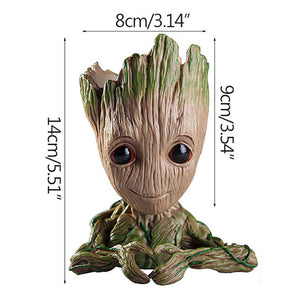 Home Decor Accessories Baby Groot Pen Holder Plants Flower Pot Cute Tree Figurines Miniature Model Desktop Decoration Ornamens