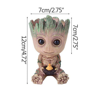 Home Decor Accessories Baby Groot Pen Holder Plants Flower Pot Cute Tree Figurines Miniature Model Desktop Decoration Ornamens