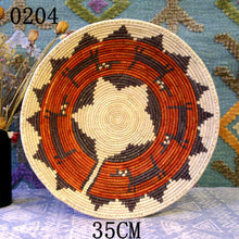 Load image into Gallery viewer, 30 cm-39 cm Round Rustic Hand-woven Straw Designer Model Room Background Wall Hanging Decoration Fruit Plate Bowls
