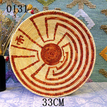 Load image into Gallery viewer, 30 cm-39 cm Round Rustic Hand-woven Straw Designer Model Room Background Wall Hanging Decoration Fruit Plate Bowls
