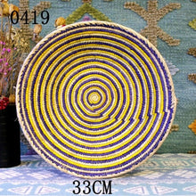 Load image into Gallery viewer, 30 cm-39 cm Round Rustic Hand-woven Straw Designer Model Room Background Wall Hanging Decoration Fruit Plate Bowls
