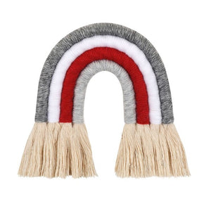 Nordic Woven Rainbow Wall Hanging for Nursery Dorm Room Decoration Party Supplie Q1QC