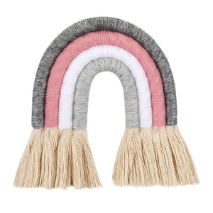 Nordic Woven Rainbow Wall Hanging for Nursery Dorm Room Decoration Party Supplie Q1QC